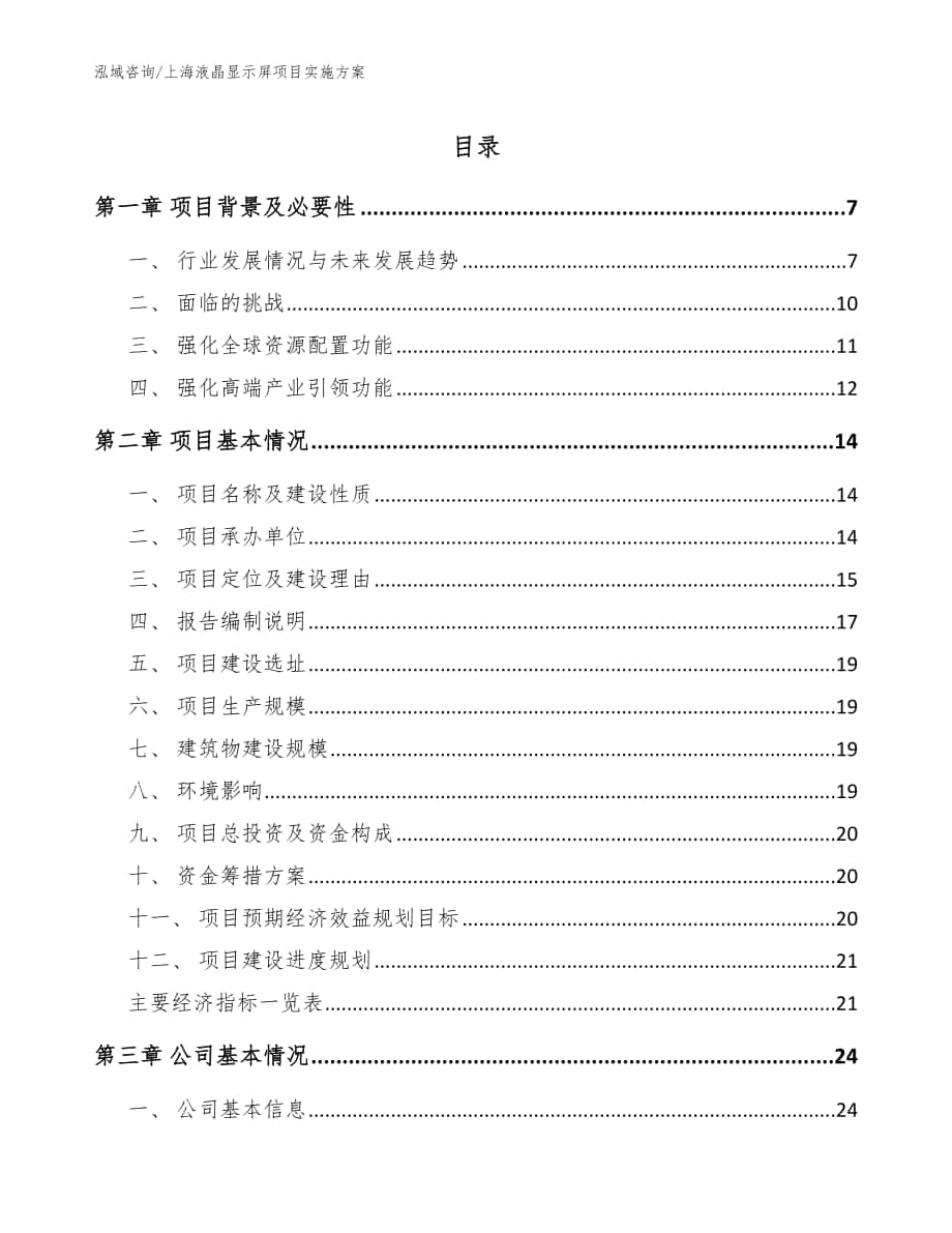 上海液晶显示屏项目实施方案模板参考_第1页