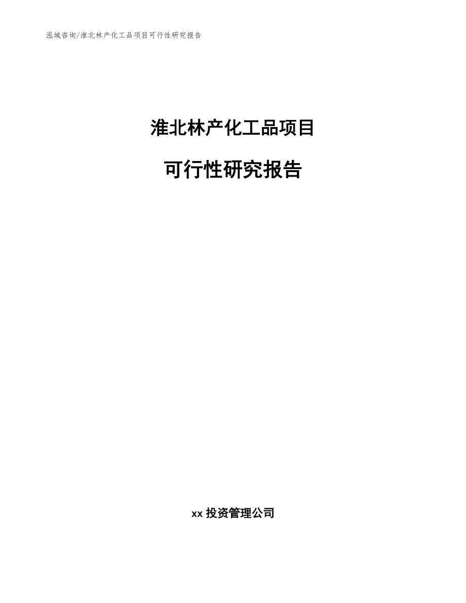 淮北林产化工品项目可行性研究报告【模板】_第1页