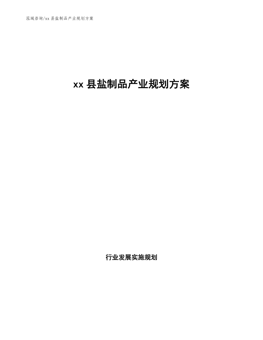 xx县盐制品产业规划方案（十四五）_第1页