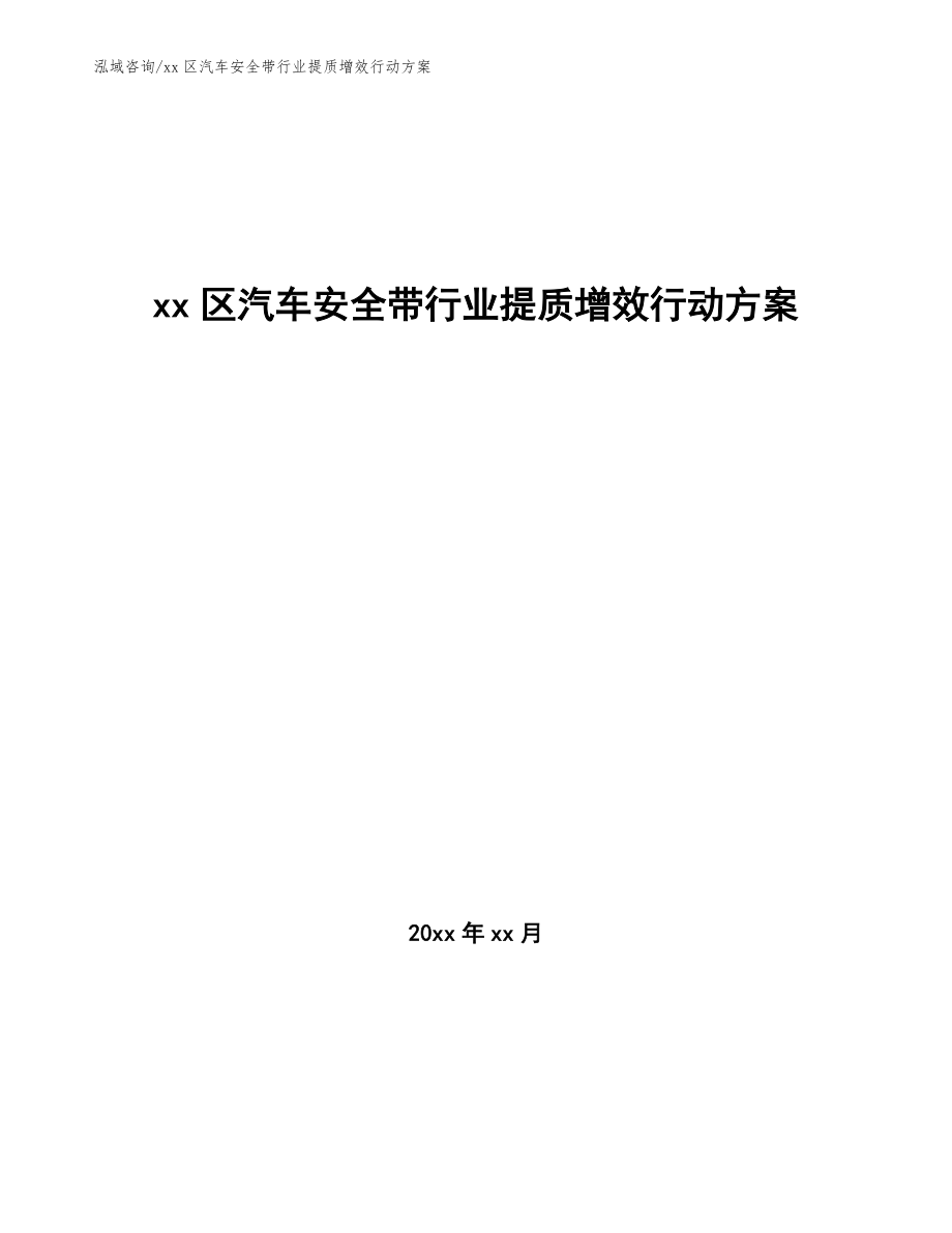 xx区汽车安全带行业提质增效行动方案（审阅稿）_第1页