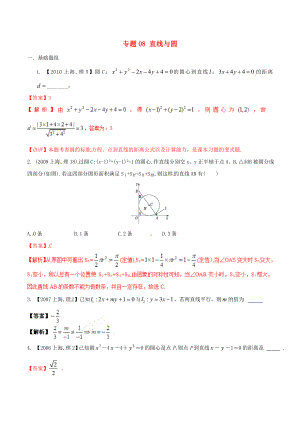 【備戰(zhàn)】上海版高考數(shù)學(xué)分項(xiàng)匯編 專題08 直線與圓含解析理