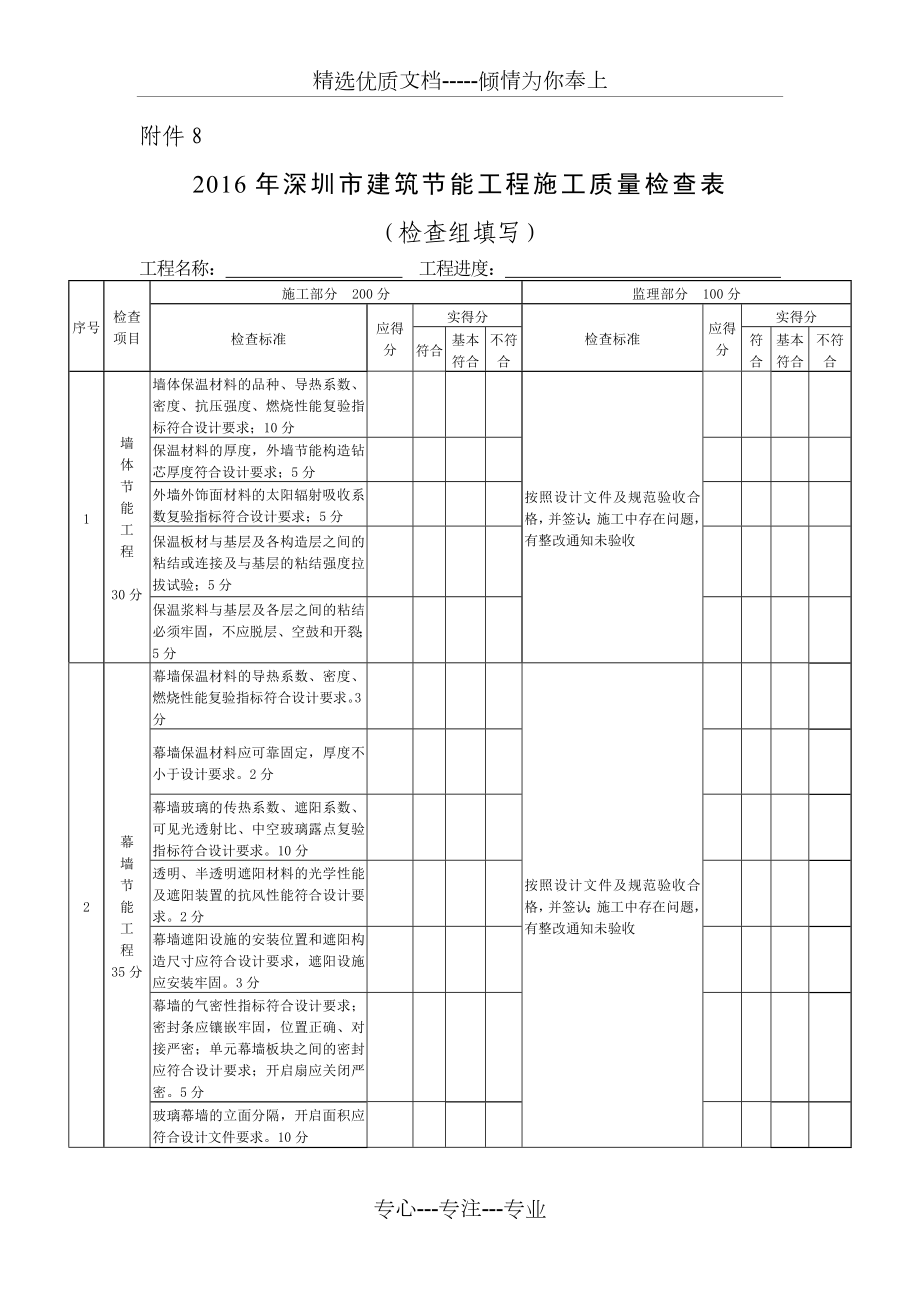 2016年深圳建筑节能工程施工质量检查表_第1页