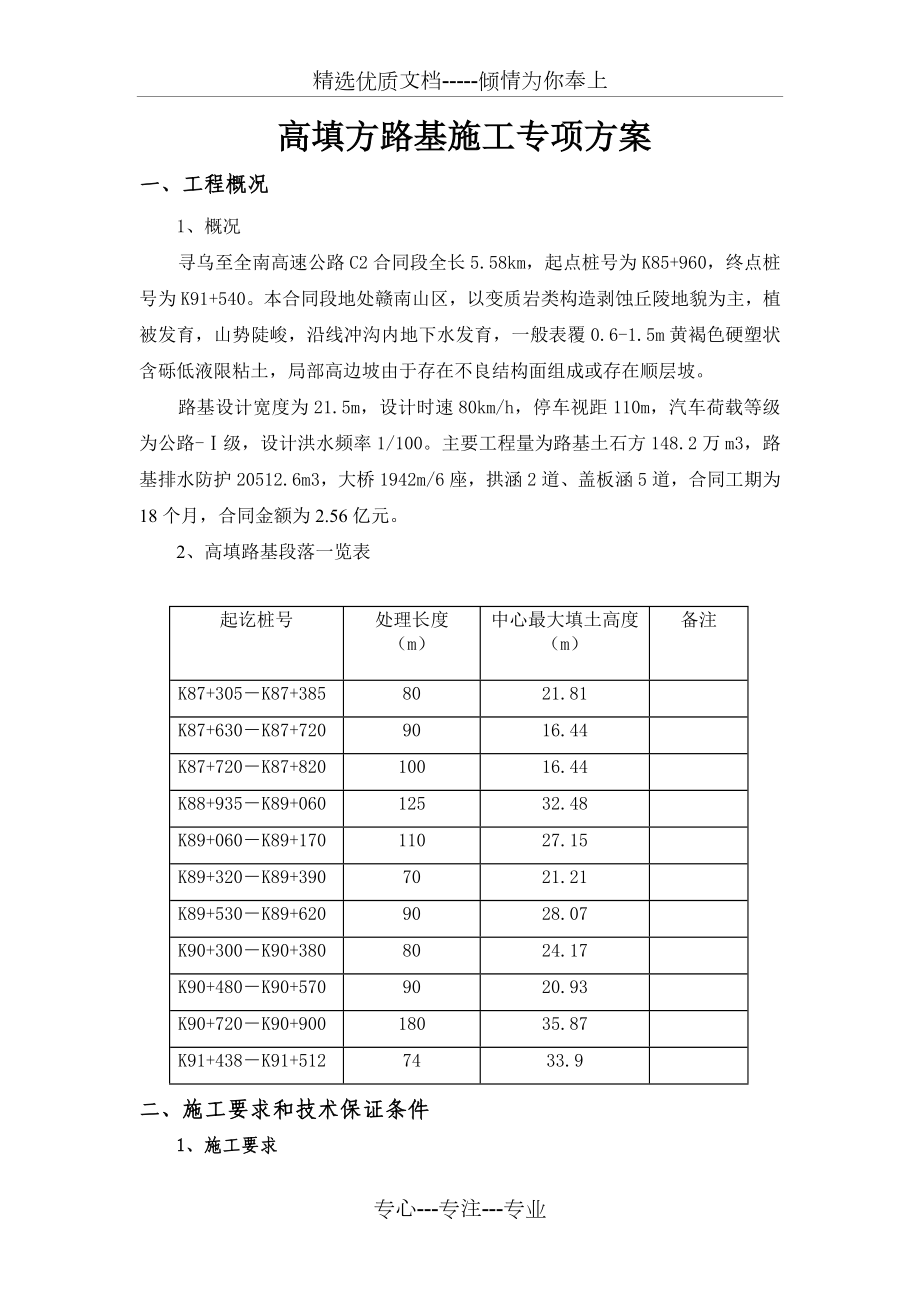 寻全C2高填深挖路基施工专项方案_第1页