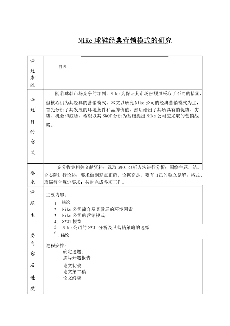 NiKe球鞋经典营销模式的研究_第1页