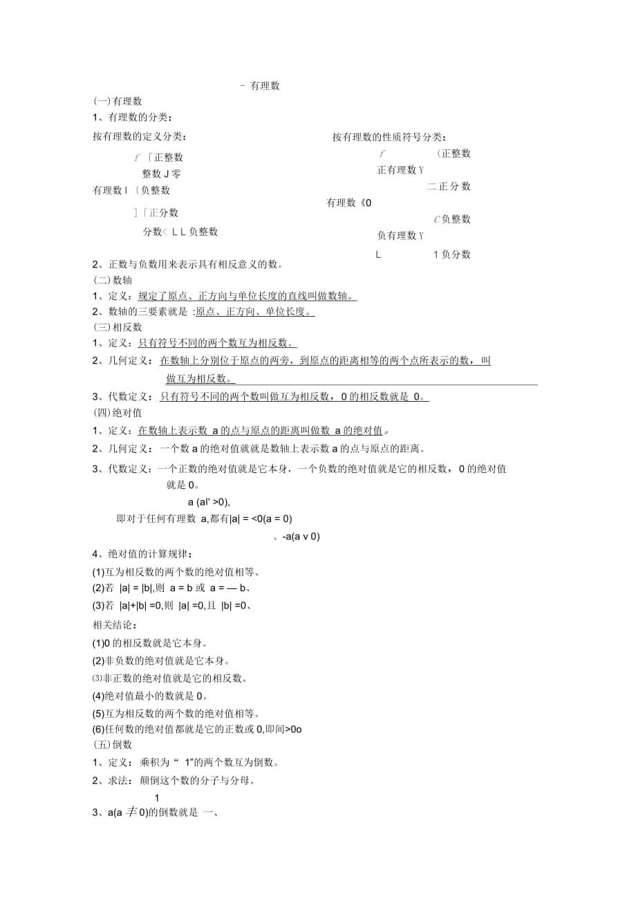 七年级数学定理概念公式_第1页