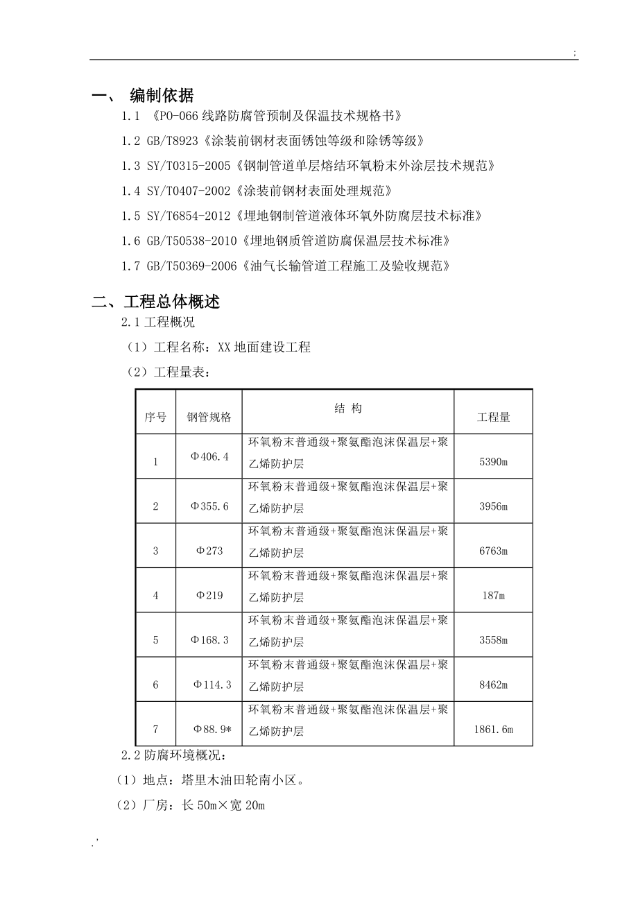 天然气地面建设工程管道防腐保温施工方案_第1页