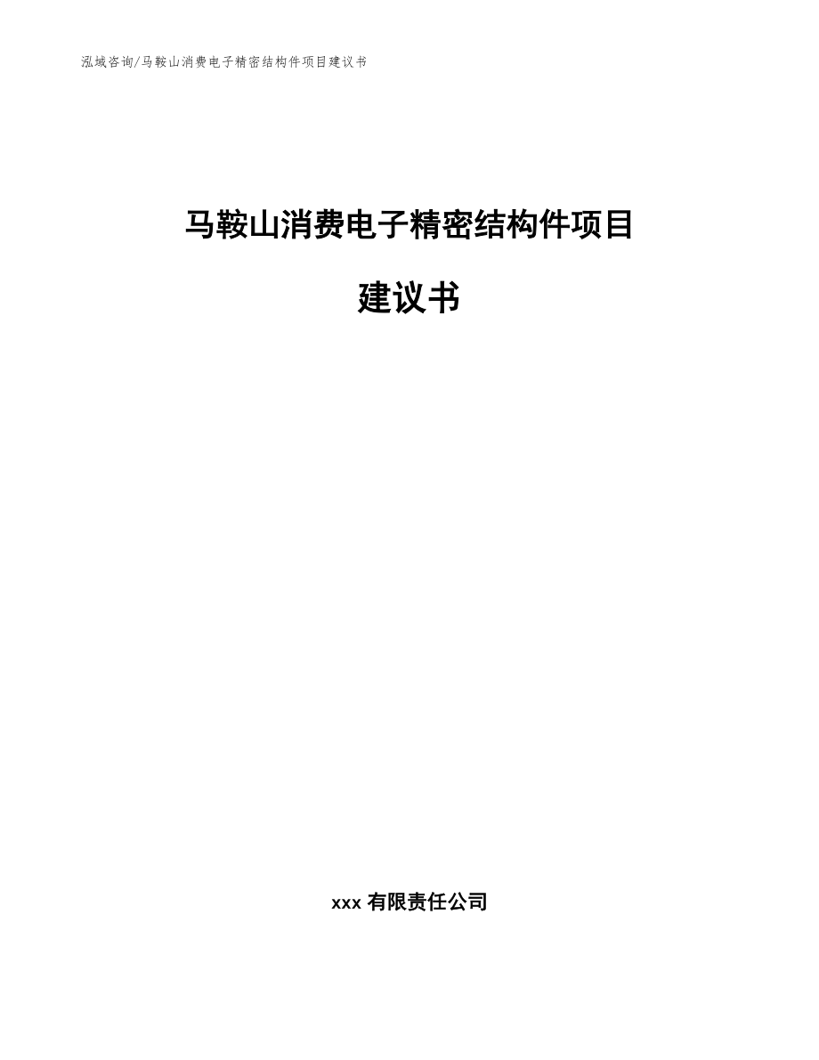 马鞍山消费电子精密结构件项目建议书（范文）_第1页