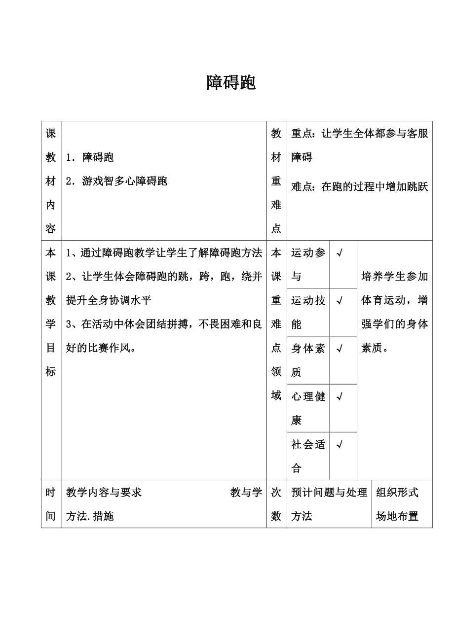 小學(xué)體育 障礙跑_第1頁