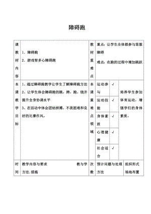 小學(xué)體育 障礙跑