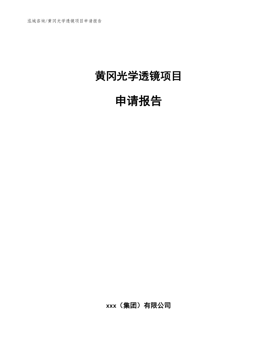 黄冈光学透镜项目申请报告（参考模板）_第1页