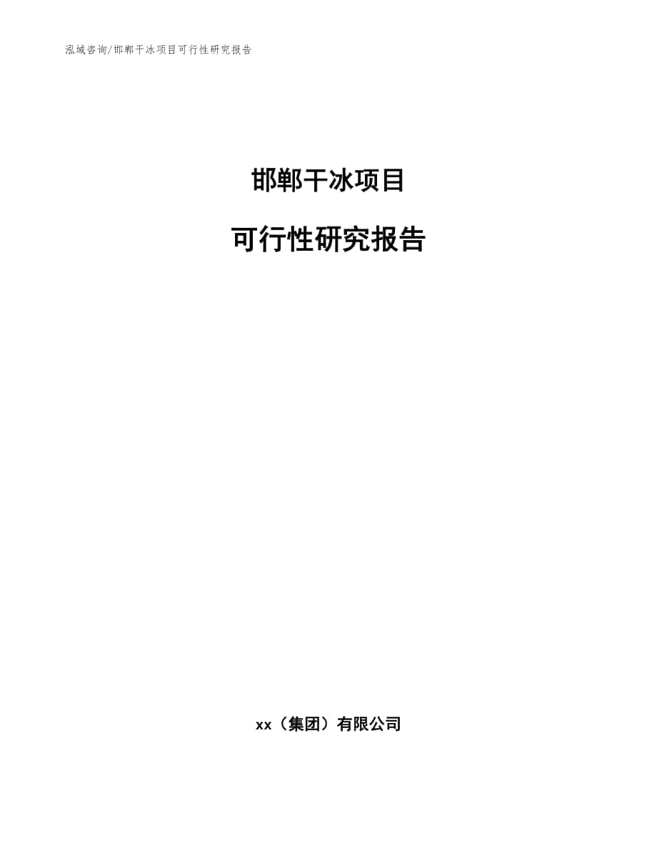 邯郸干冰项目可行性研究报告模板范本_第1页