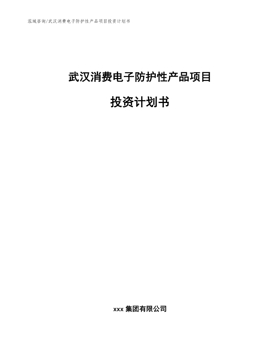 武汉消费电子防护性产品项目投资计划书（范文模板）_第1页