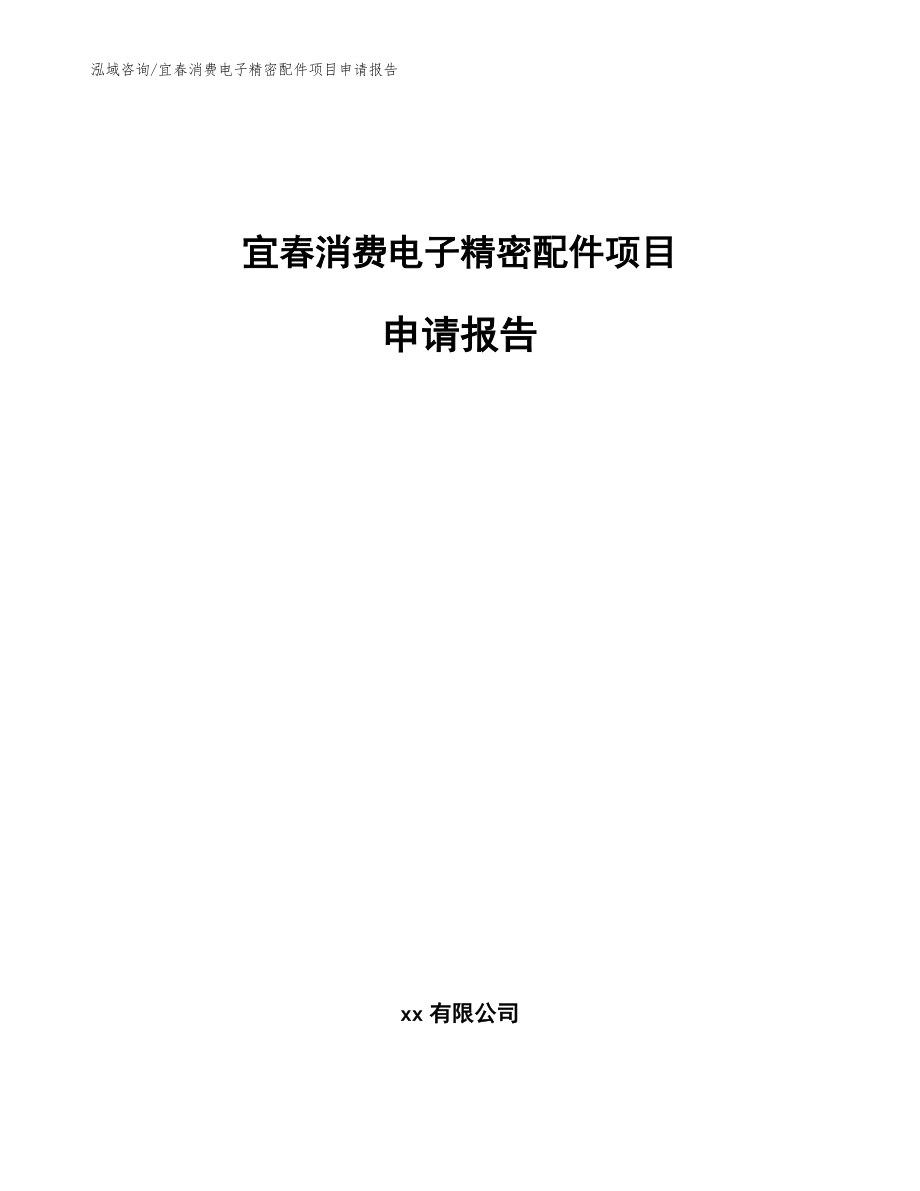 宜春消费电子精密配件项目申请报告（模板）_第1页