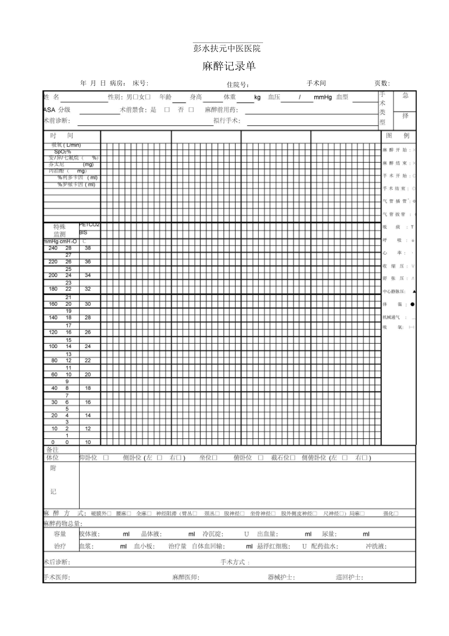 麻醉記錄單正反面打印_第1頁