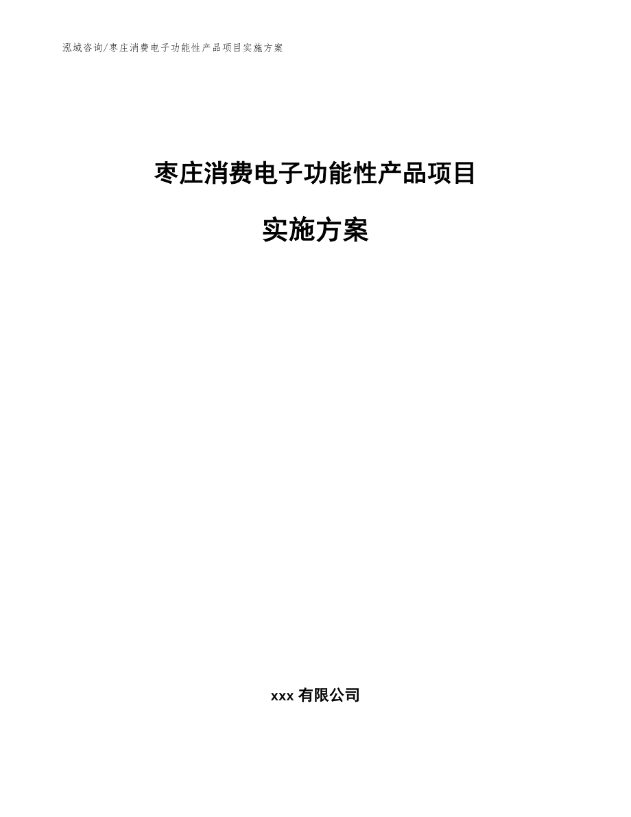 枣庄消费电子功能性产品项目实施方案【范文】_第1页