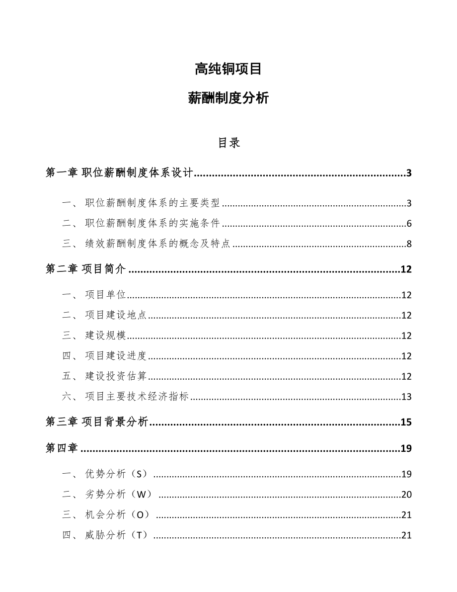 高纯铜项目薪酬制度分析_第1页