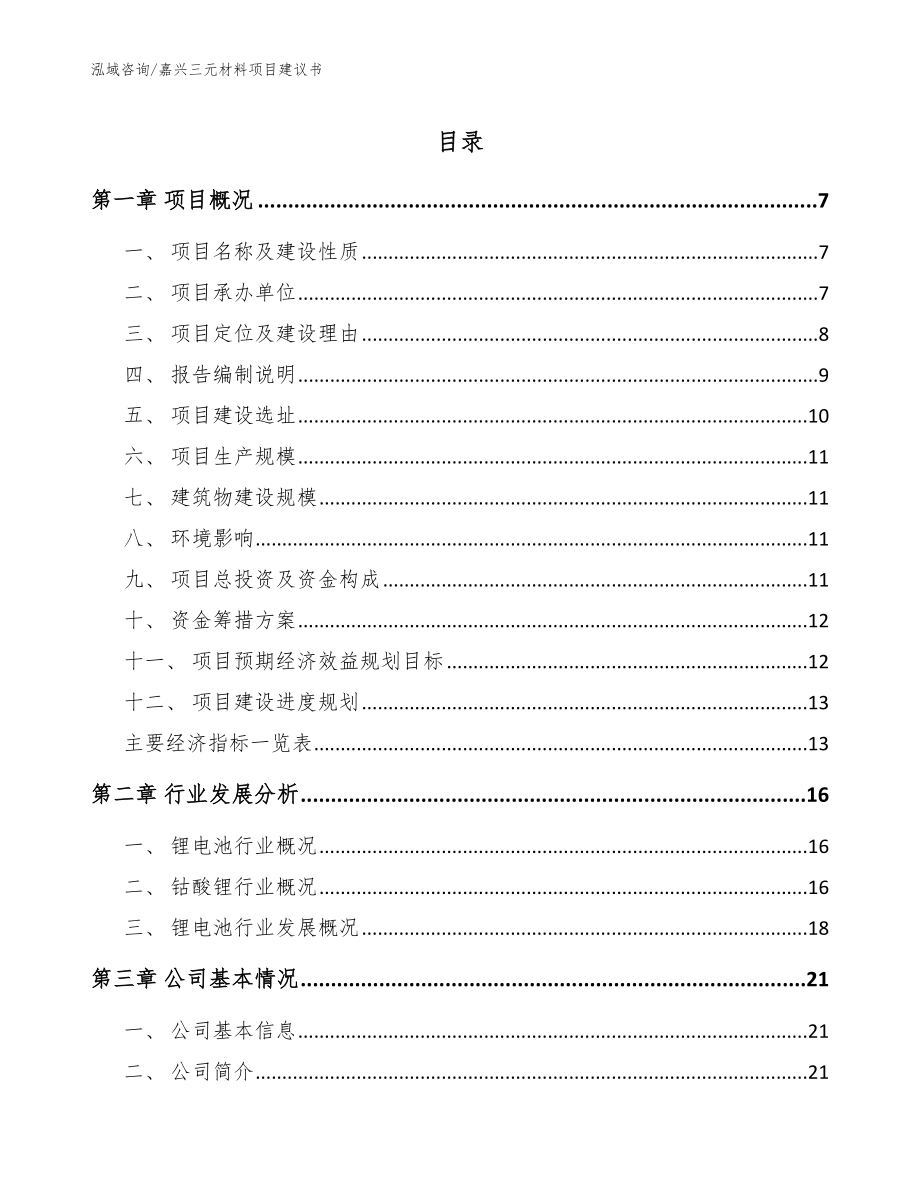 嘉兴三元材料项目建议书参考范文_第1页