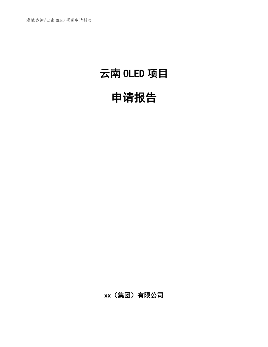 云南OLED项目申请报告（范文）_第1页