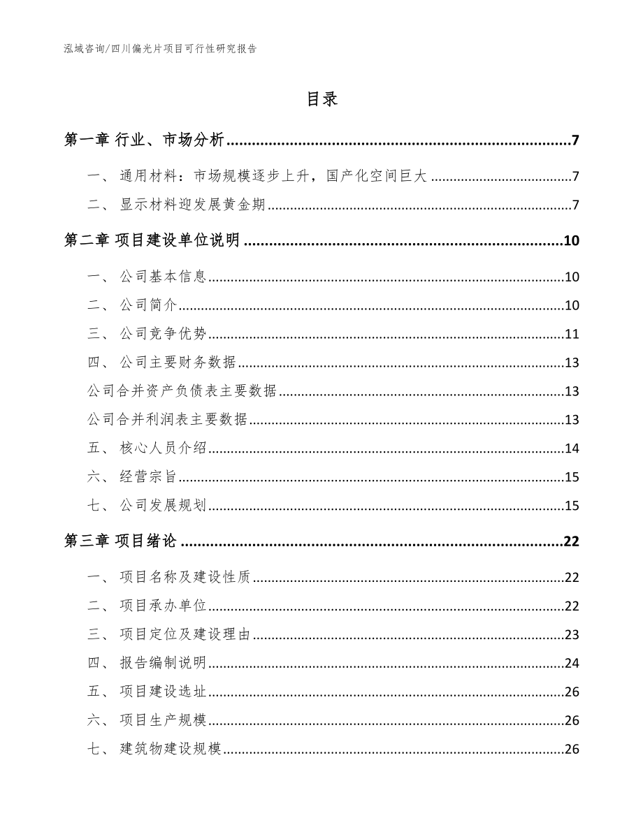 四川偏光片项目可行性研究报告【范文】_第1页
