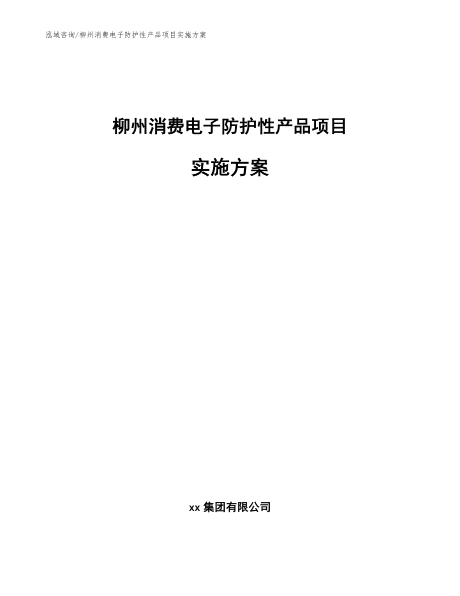 柳州消费电子防护性产品项目实施方案【范文】_第1页