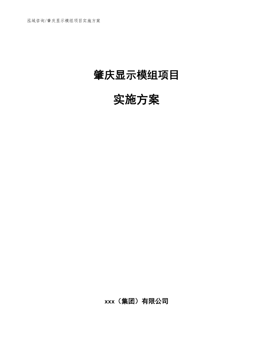 肇庆显示模组项目实施方案_模板_第1页