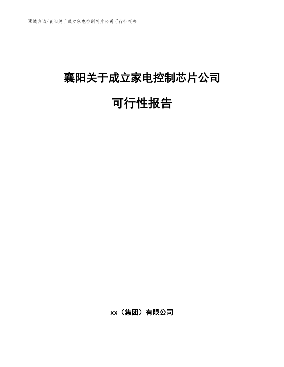 襄阳关于成立家电控制芯片公司可行性报告模板范本_第1页