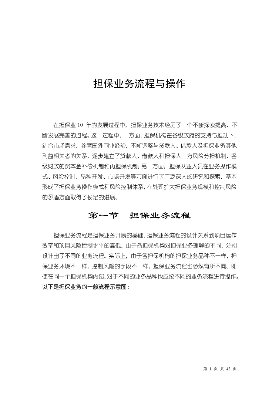 担保业务流程与操作详述_第1页