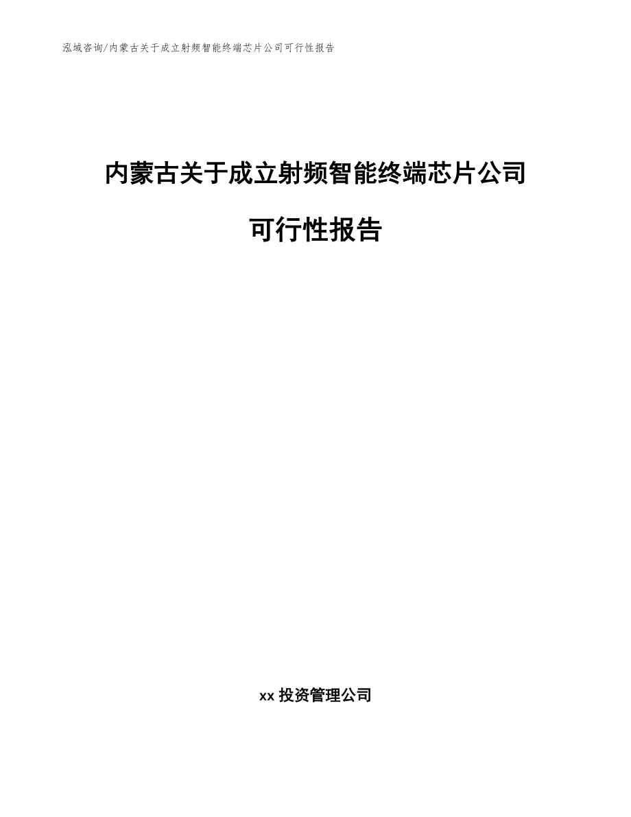内蒙古关于成立射频智能终端芯片公司可行性报告（模板范文）_第1页