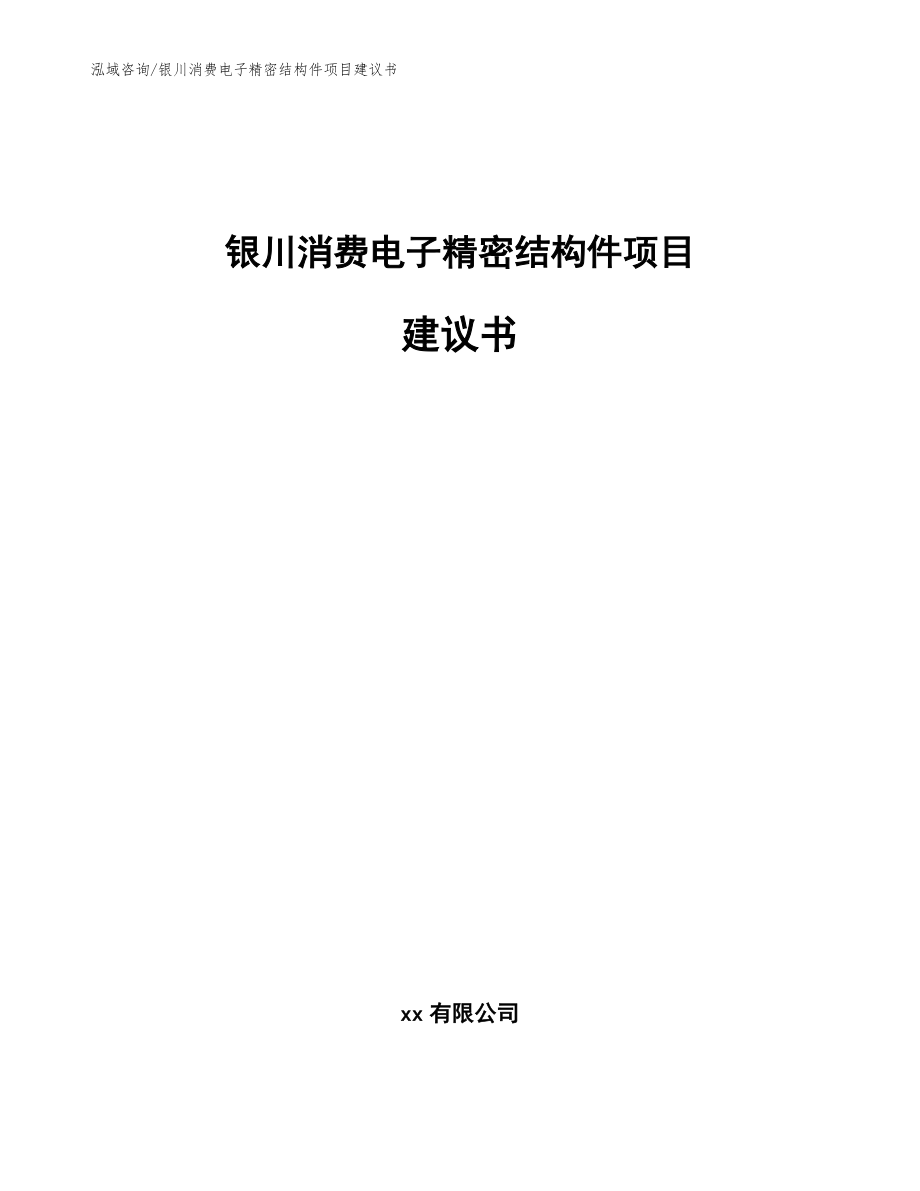 银川消费电子精密结构件项目建议书_范文模板_第1页