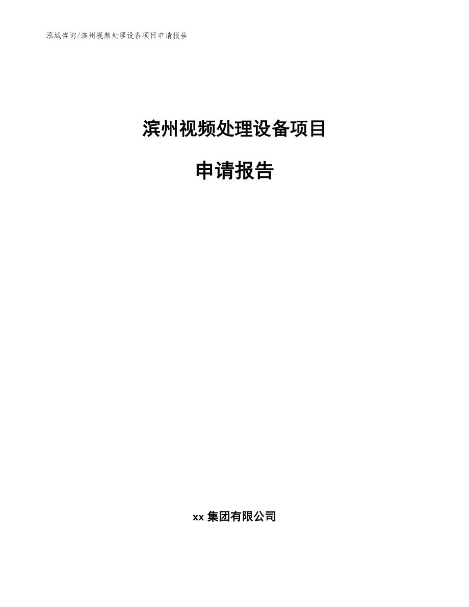 滨州视频处理设备项目申请报告（模板）_第1页