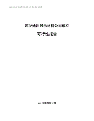 萍乡通用显示材料公司成立可行性报告模板范文