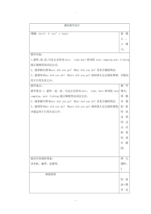 【人教pep版】六年級(jí)下冊(cè)英語(yǔ)：配套教案設(shè)計(jì)Unit 3 B部分教案