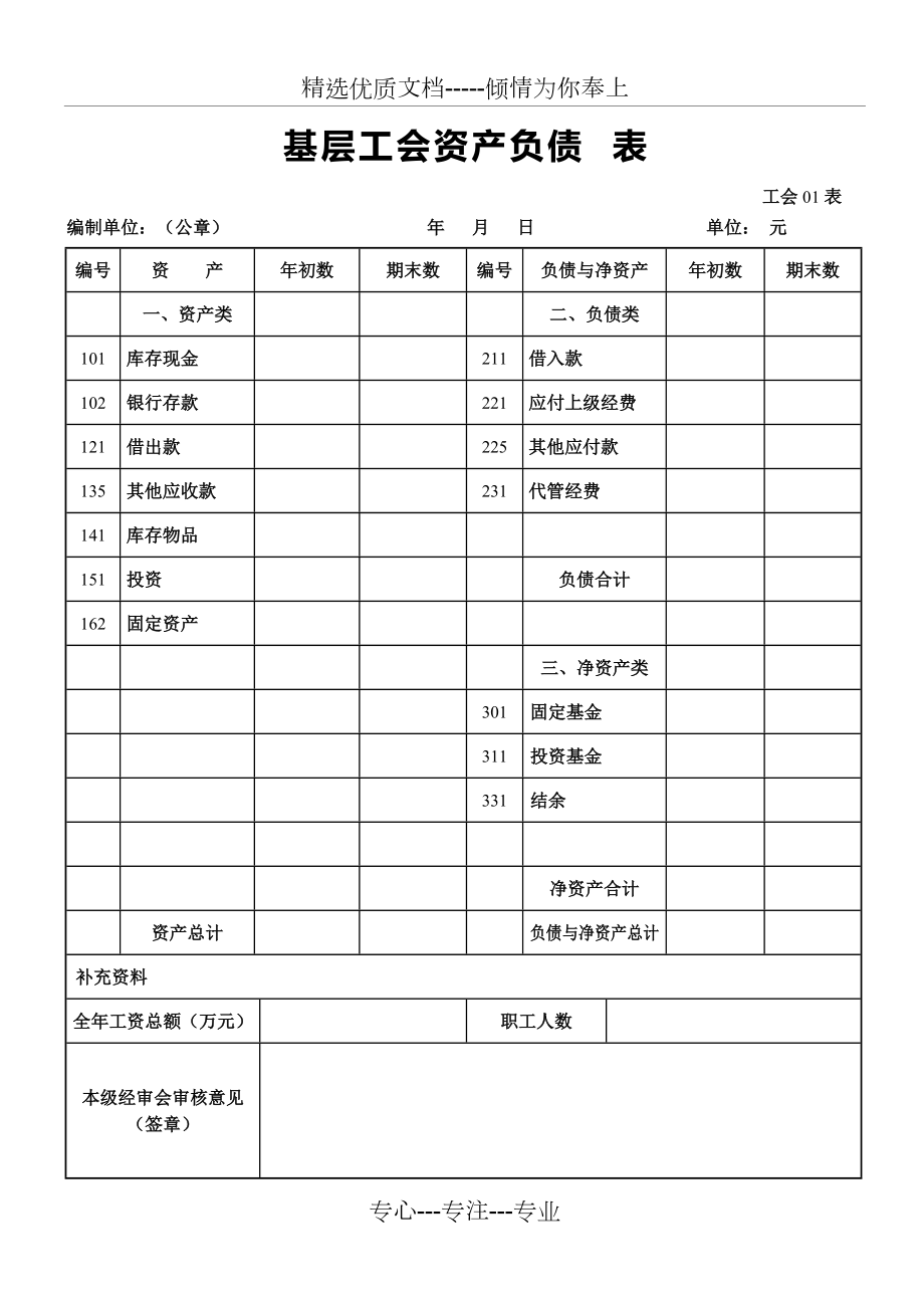 资产负债表2020高清图图片