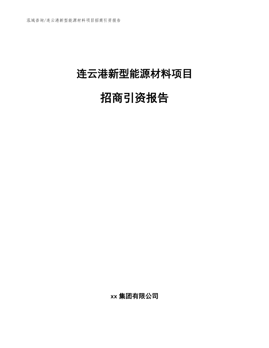 连云港新型能源材料项目招商引资报告范文_第1页