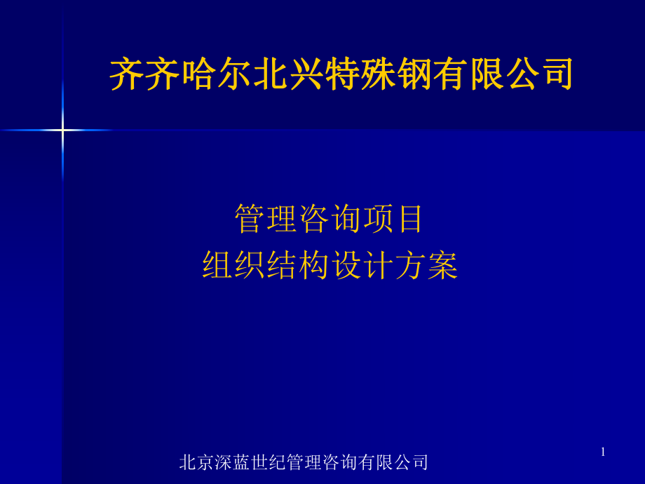 齐齐哈尔北兴特殊钢有限责任公司咨询报告组织结构设置咨询报告2_第1页