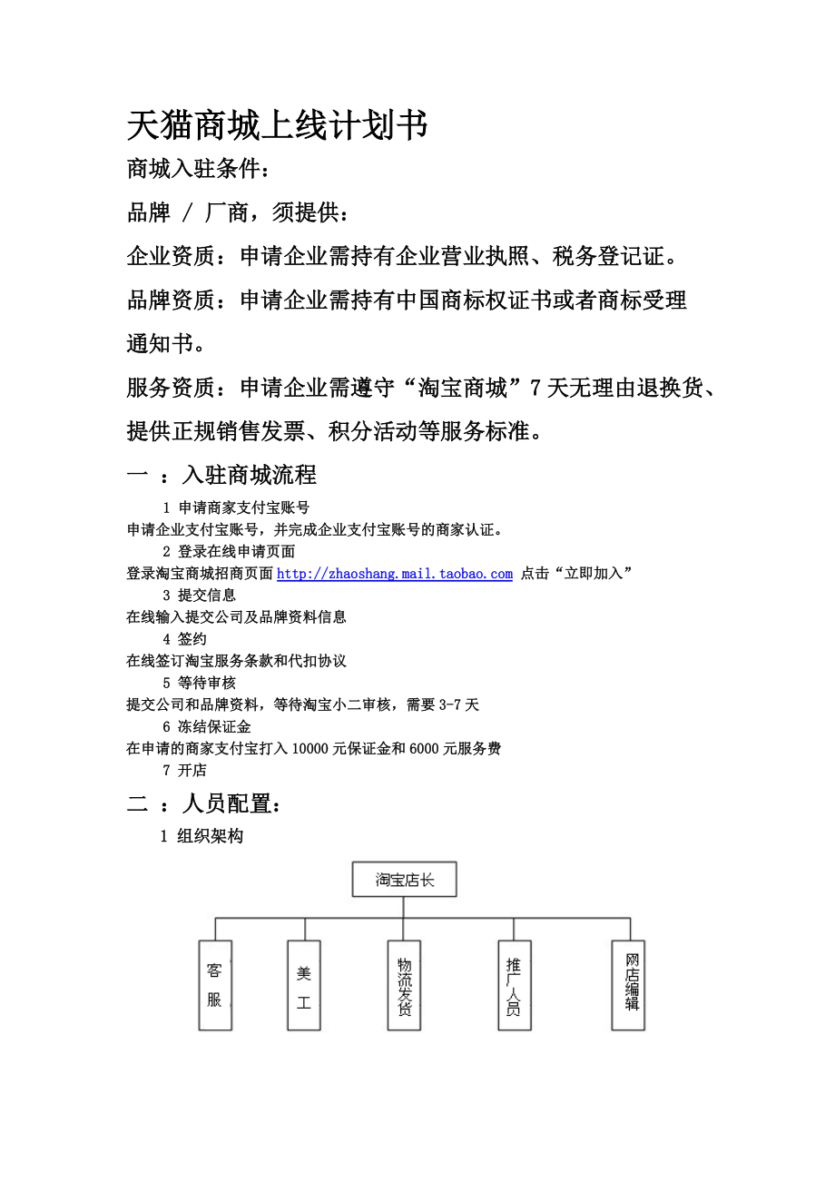 天猫商城上线企划书_第1页