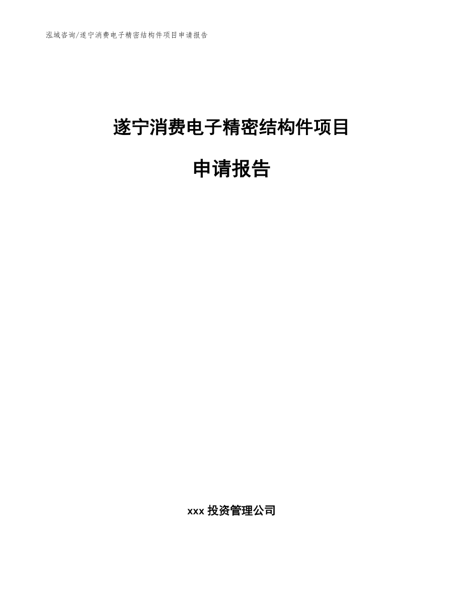 遂宁消费电子精密结构件项目申请报告_模板范本_第1页