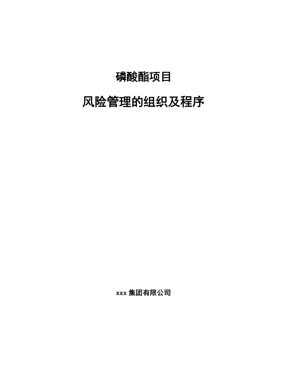 磷酸酯项目风险管理的组织及程序_范文_第1页