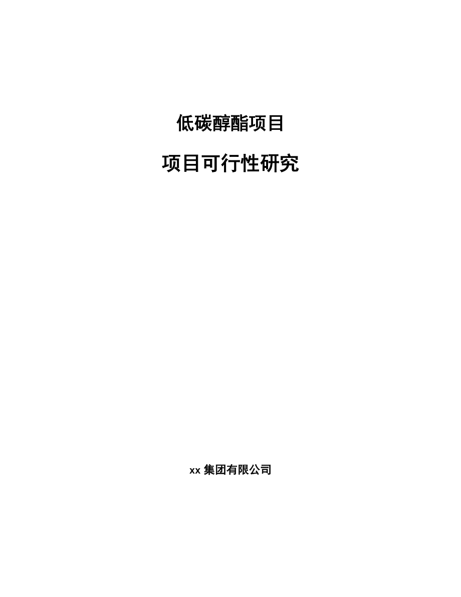 低碳醇酯项目项目可行性研究_范文_第1页