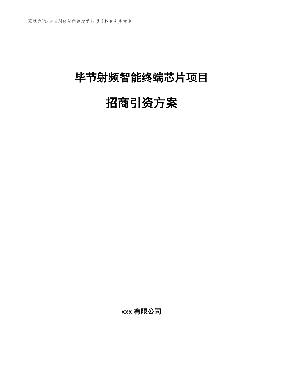 毕节射频智能终端芯片项目招商引资方案【范文模板】_第1页