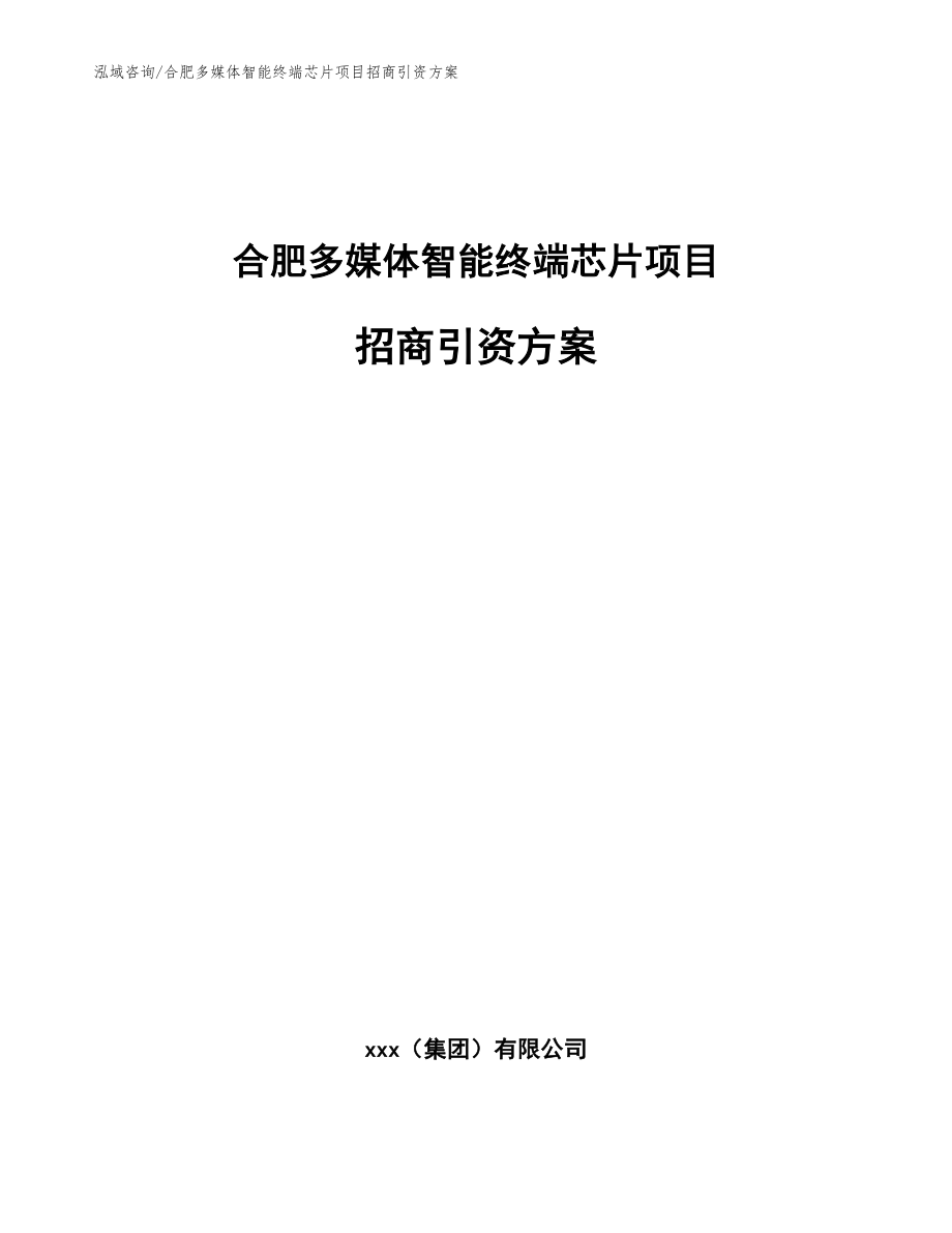 合肥多媒体智能终端芯片项目招商引资方案_范文参考_第1页