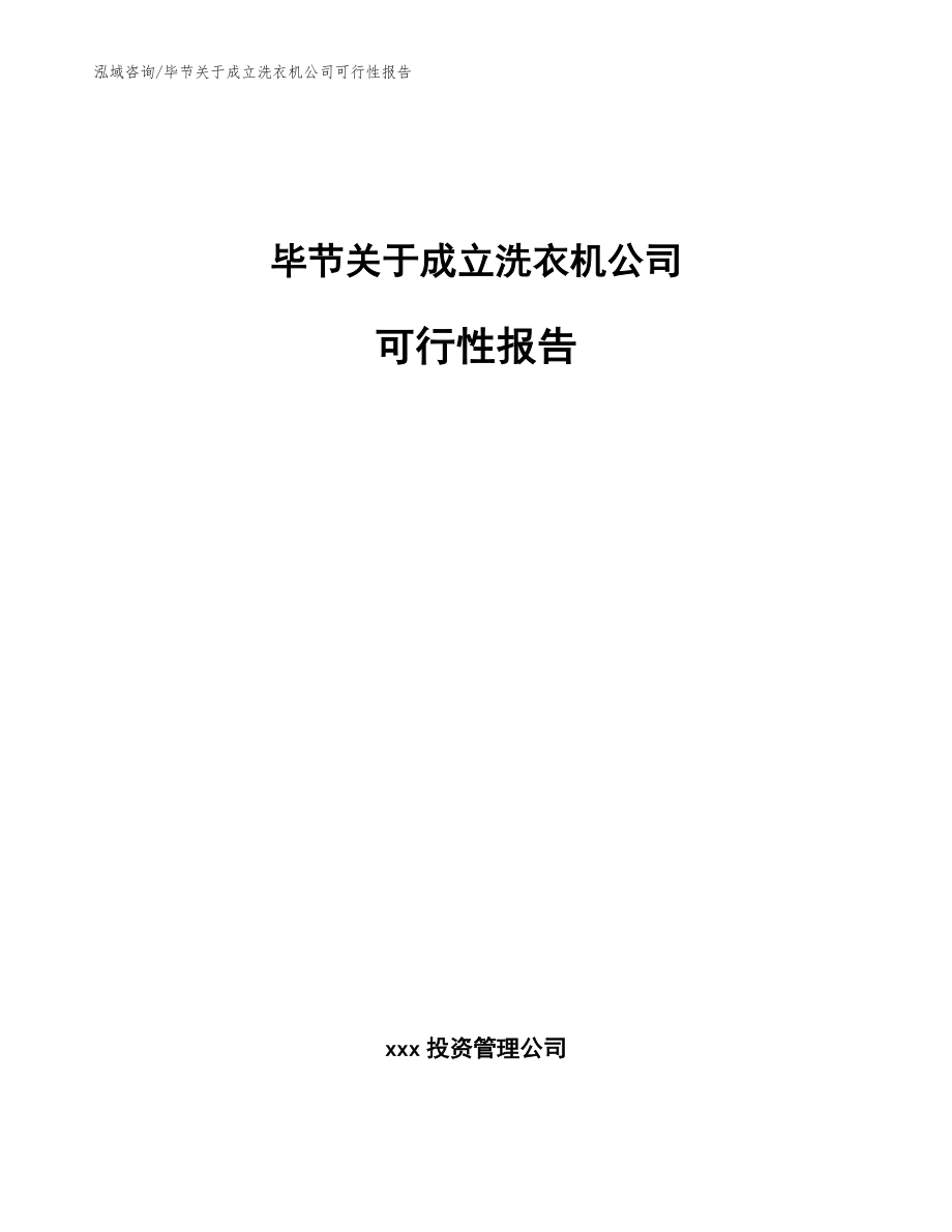 毕节关于成立洗衣机公司可行性报告【范文模板】_第1页