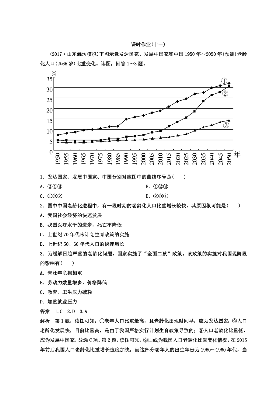 高考地理二轮专题复习作业测试题：作业11 Word版含答案_第1页