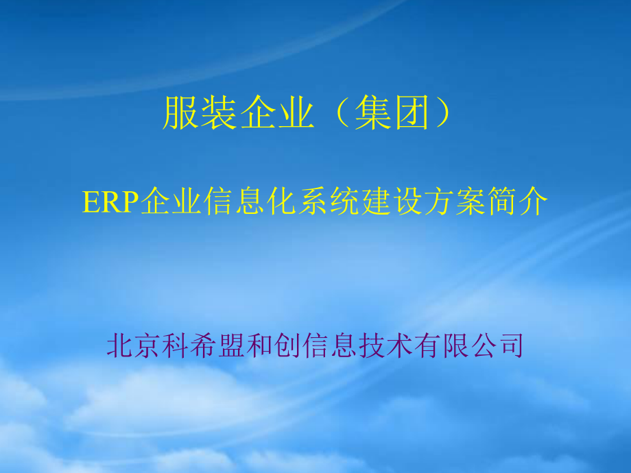 服装企业ERP系统建设方案简介_第1页