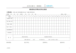 基坑降水井降水時間記錄表【材料特制】