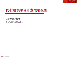 06年南京同仁地块项目开发战略报告