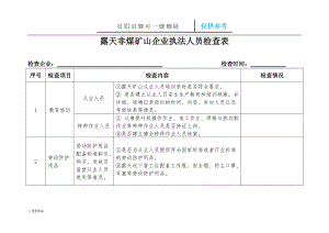 露天礦山檢查表【材料特制】