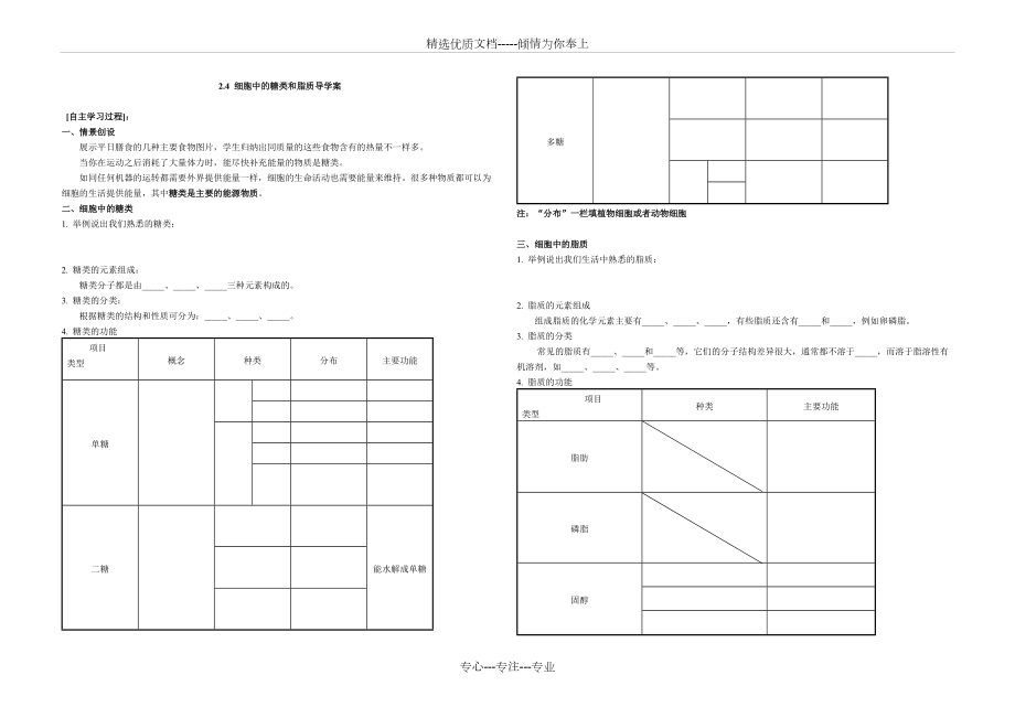 糖類脂質(zhì)學(xué)案_第1頁