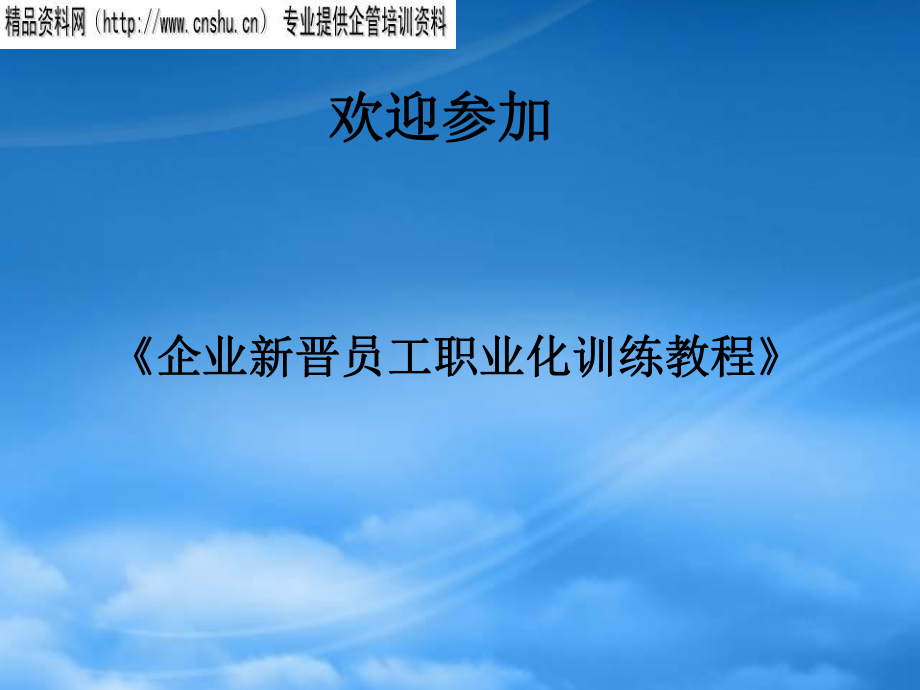 (XXXX版)《企業(yè)新晉員工職業(yè)化訓練教程》_第1頁