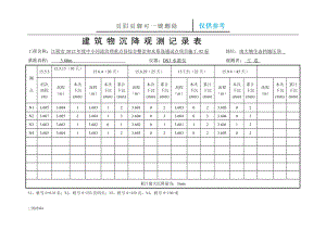 水利建筑物沉降觀測記錄表-【材料特制】